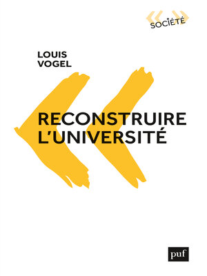 cover image of Reconstruire l'université